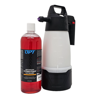 Optimum No Rinse Hyper Foam Rinseless Car Wash 32 oz. & IK e Foam Pro 2