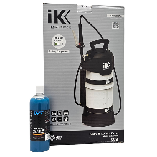 Optimum No Rinse Wash & Shine Version 6 Rinseless Car Wash 32oz & IK e Multi Pro 12