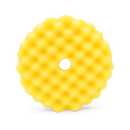 Optimum Yellow Beveled Waffle Foam Pad (Heavy Polishing)