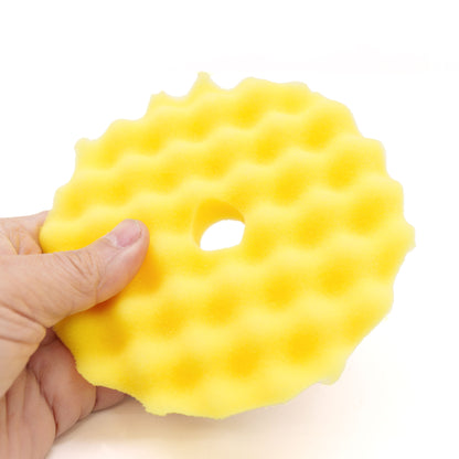 Optimum Yellow Beveled Waffle Foam Pad (Heavy Polishing)